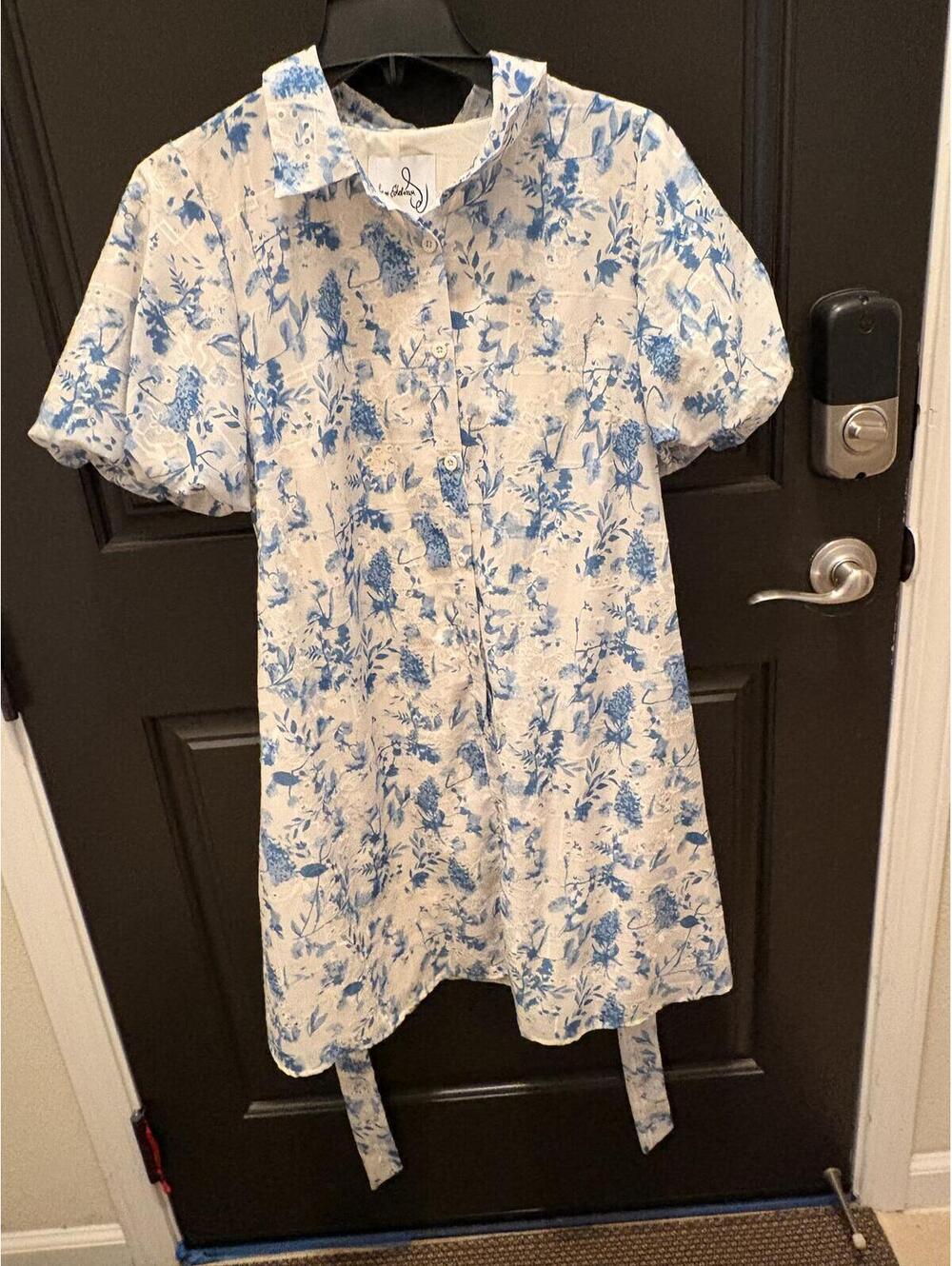 Sam Edelman Floral Puff Sleeve Dress Cottagecore Chic Size Small
